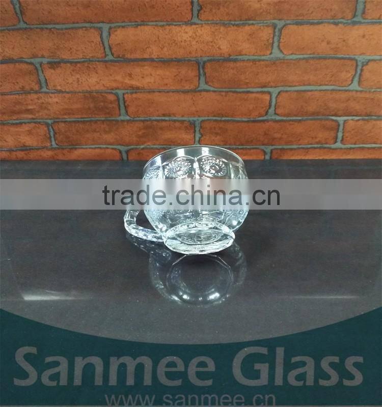 Fashionable Embossed Glass Tea cup