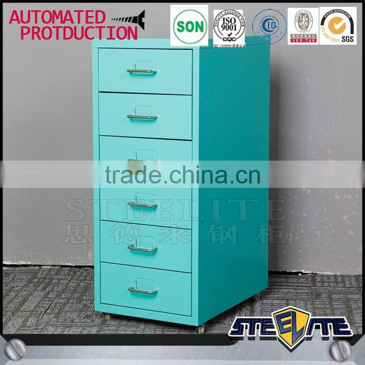 Knock Down Helmer 6 Drawers Tall Chest Pedestal lateral steel filing cabinet for sale