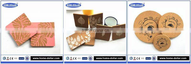 Manufacture wholesale creative design natural blank cork coaster