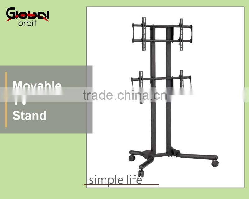 Simple style TV mounting bracket for two screen, mobile double screen TV stand