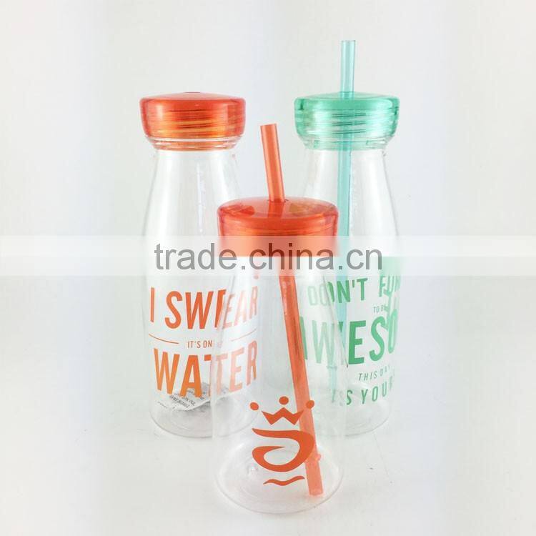 2017 drinking bottle HOT sale straw bottle