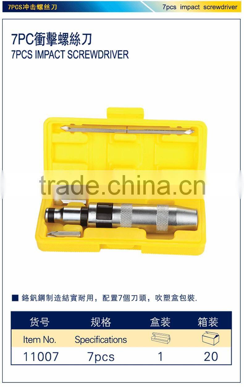 Industry 7pc Impact Screwdriver With Chrome Vanadium Steel