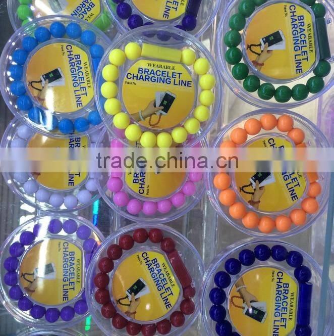 USB Beads Shape Bracelet Charging Data Transfer Line For Phone