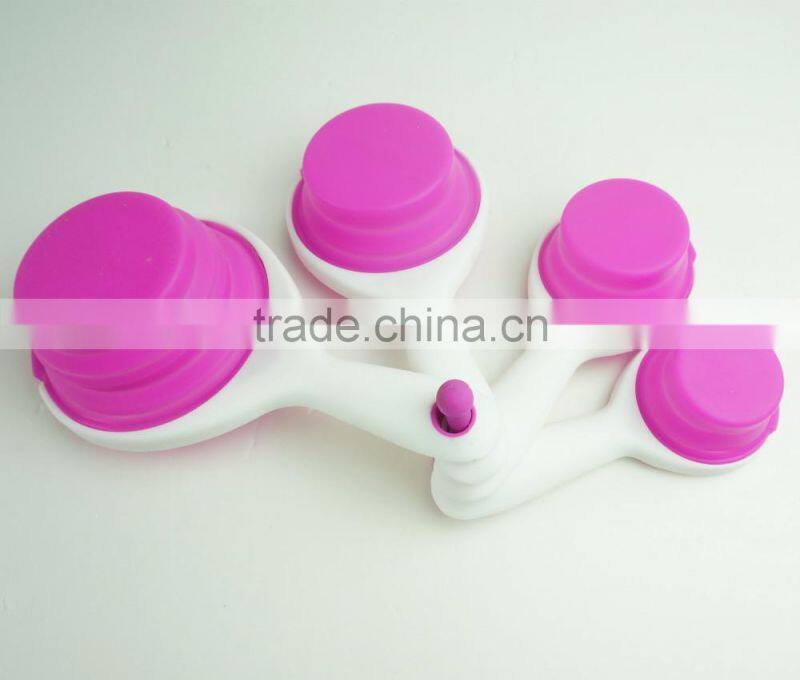 16128 SILICONE MEASURING CUPS SET CUP SPOON KITCHEN TOOL COLLAPSIBLE BAKING COOK