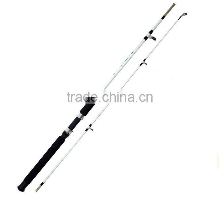 White Color 2-Section Fiberglass Spinning Fishing Rod