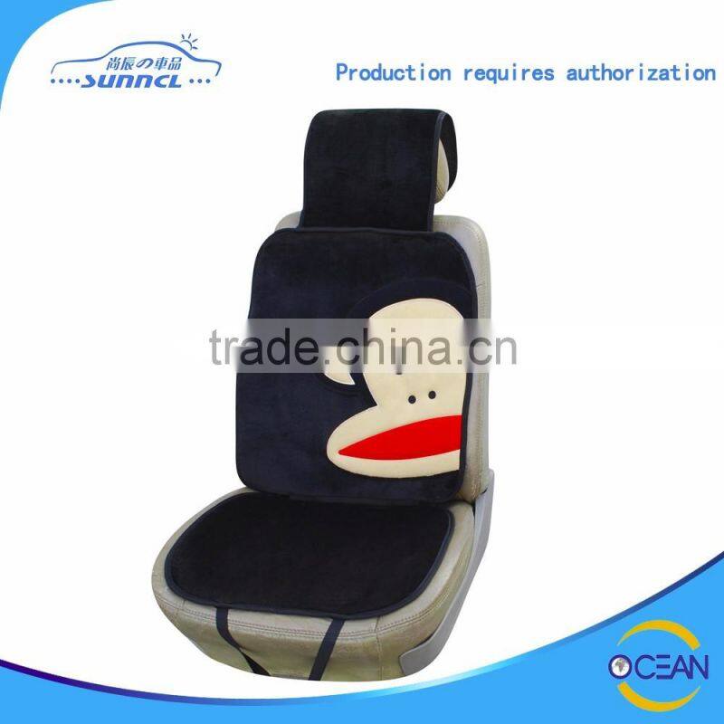 Customized Warm and Soft Micro Fibre Material Fur Car Seat Cushion with Cartoon Embroidery