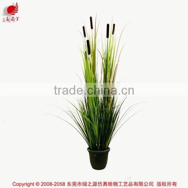 150cm Artificial Onion Grass with Cattails in Pot Fake Grass for Decoration