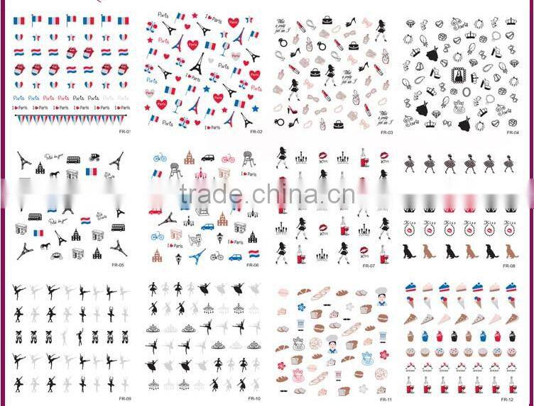 2016 Popular promotional nail sticker wholesale x24design mixed JM-NS-002