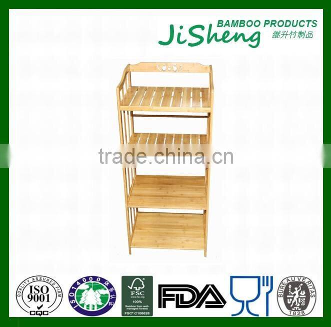 Multi-function bamboo kitchen storage rack for office, kitchen and living room