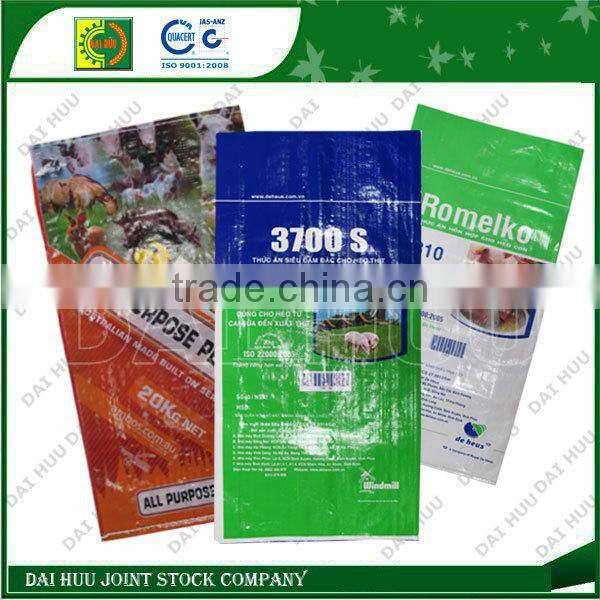 Animal feed for PP woven plastic sack