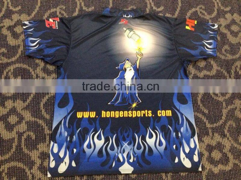 Hongen apparel custom sublimated fishing jerseys ,fishing polo shirts