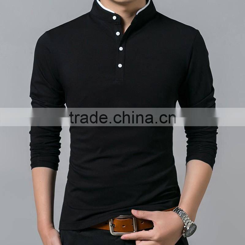 Wholesale Fashion Long Sleeve Polo T Shirt for Men