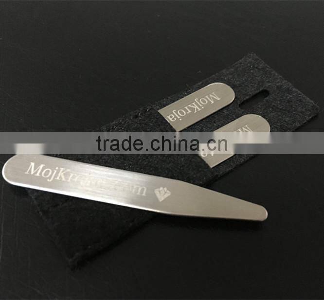 Custom Polished Shirt Stainless Steel Metal Collar Stays Wholesale