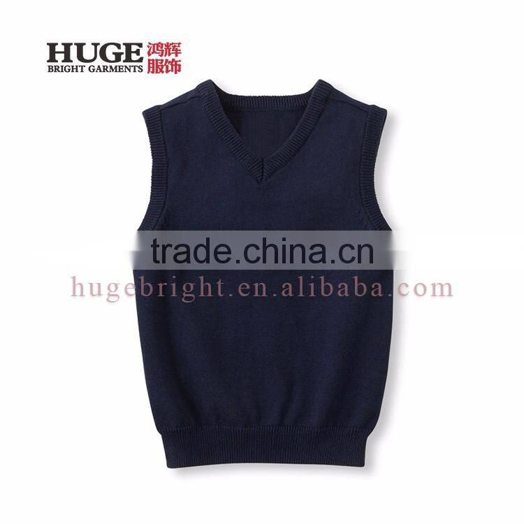 V-Neck 100% Cotton Sleevesless Latest Knitting Sweater Designs For Boys