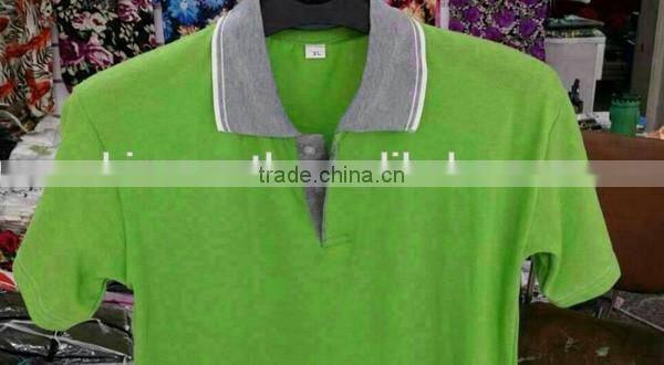 cheap contrast collar short sleeve stock polo shirt