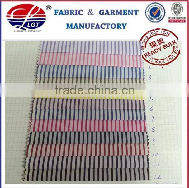 2015 spring 65%Spun Poly 35%Combed Cotton Stripe Shirt Fabric