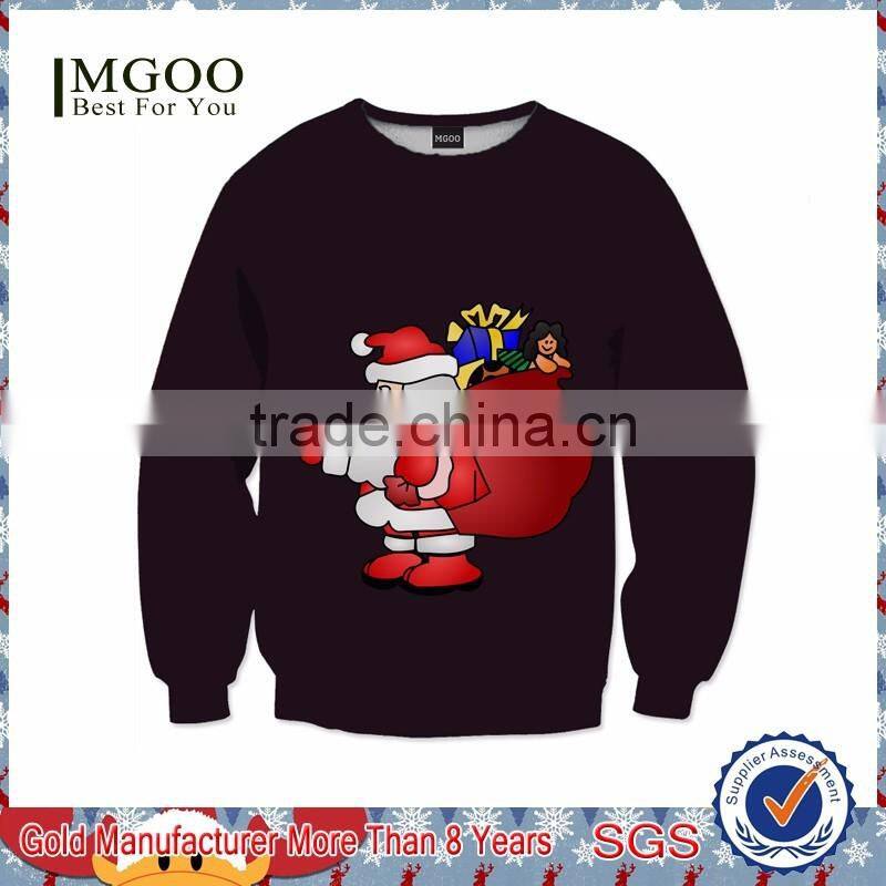 MGOO 2016 Christmas Party Pullover Sweatshirts Christmas Costumes For Men Screen Printed Christmas Clothing