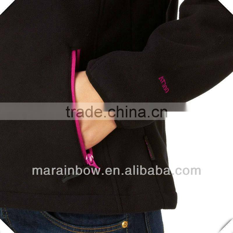 Ladies' Prety Full-zipper Jacket with Pouch Pockets
