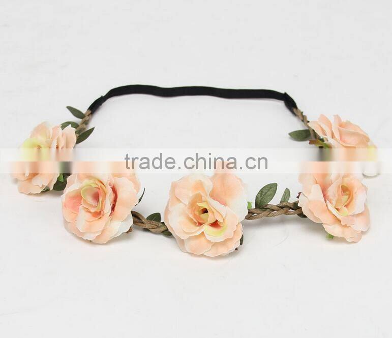 F20074N Wholesale artificial flower garland hair accessory