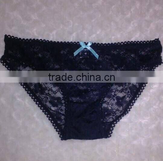 sexy women transparents black lace panty 755# 2015 new stylish