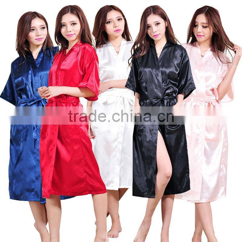 Custom made rhinestone bride robes Long Nightgown Satin Robes 51308