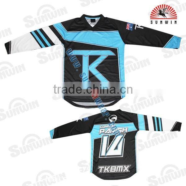 Wholesale Custom OEM BMX Fluorescent Shirts Sublimated Bicycle Motocross Sportswear Jersey