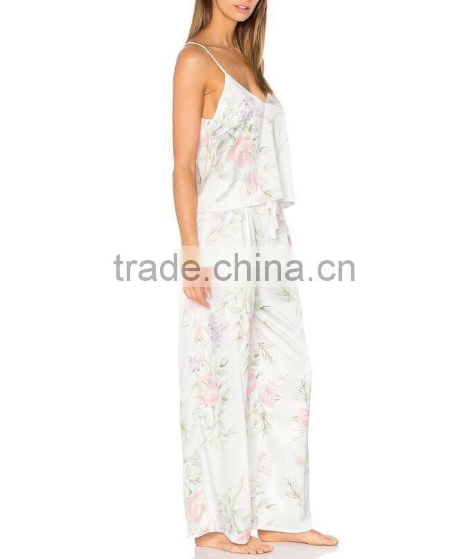 Two pieces top bottom cheap sexy pajamas women homewear