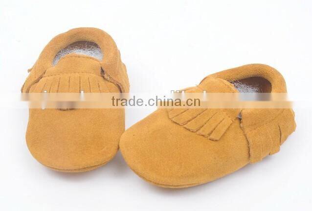 High quality suede leather moccains for baby, prewalk leather moccains
