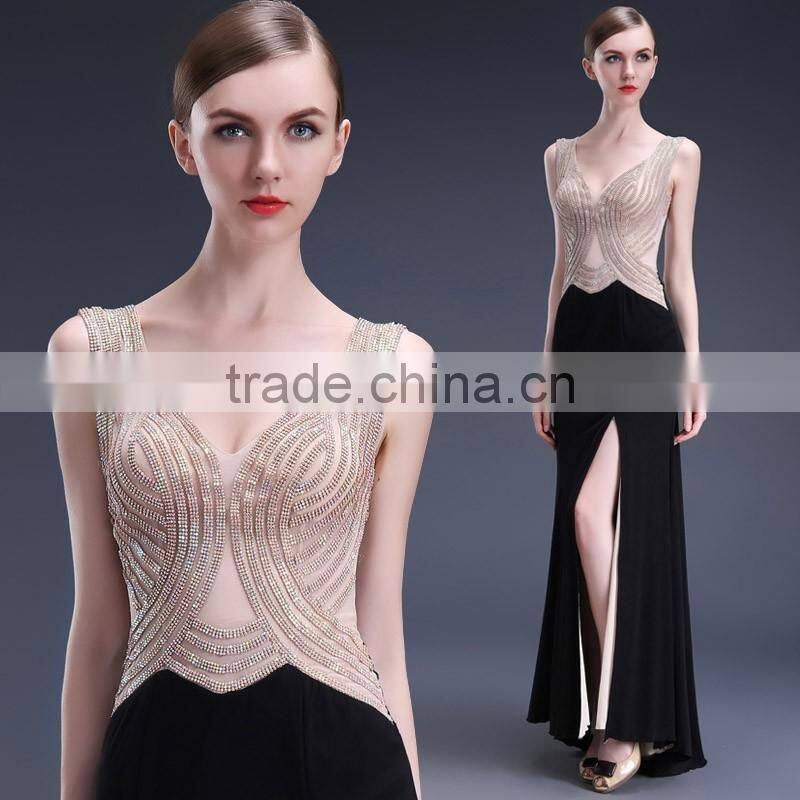 New fashion evening dress long summer dance show catwalk show host dress for sexy woman