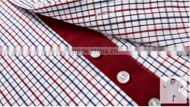 Stylish men t-shirts cheap fancy plaid fabric t- shirt for men