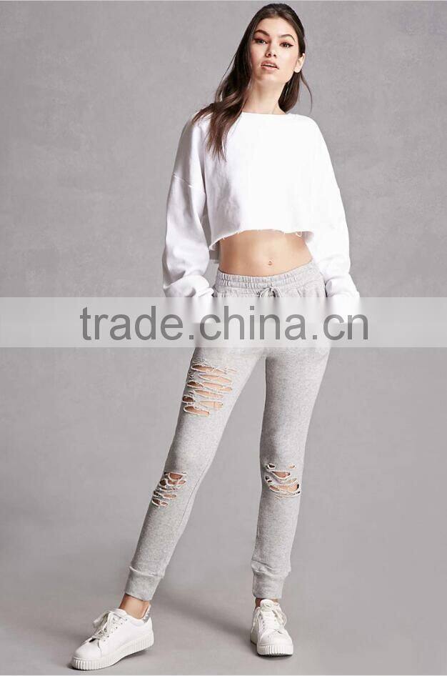 China Factory Good Quality Wholesale Summer Sex Laser Cut Cotton Outdoor Pants for Lady