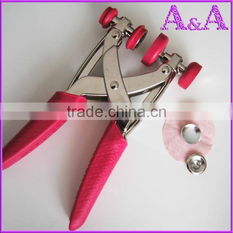 Fabric covered button with tool