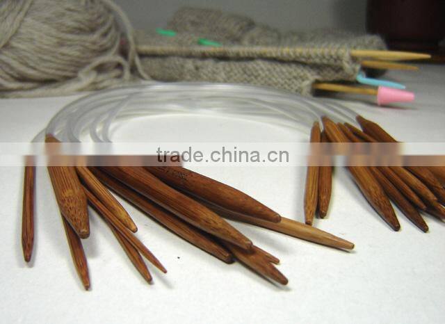 KN001C 13size carbonized Bamboo Circular Knitting Needles 40cm