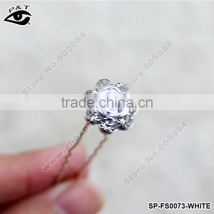 6.5CM Flower Crystal Hair Sticks Rhinestones Hair Pin Wedding Accessories