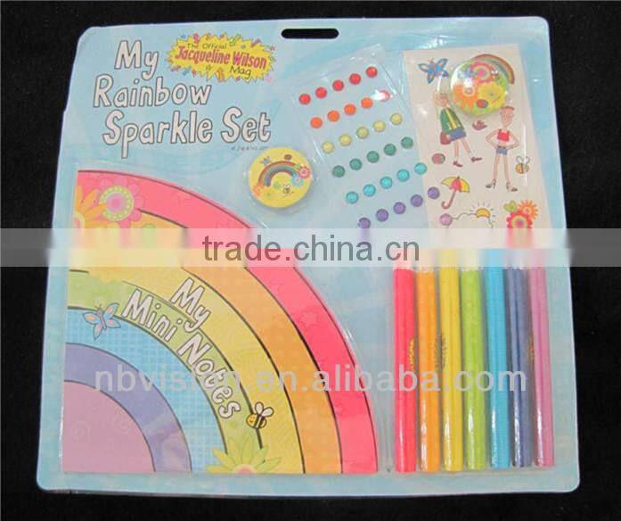 Rainbow mini notes Colourful Pencil Stationery Set