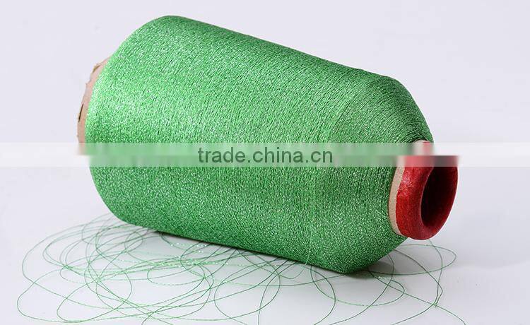 Green metallic yarn