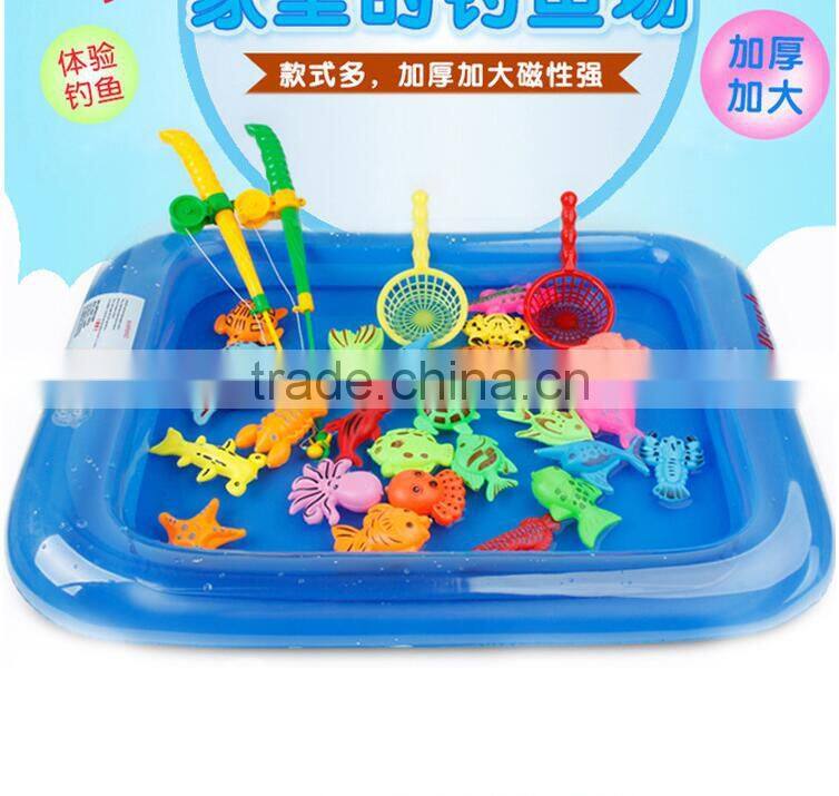Hot sale summer children plastic magnetic fishing toys indoor water playing toy for kids