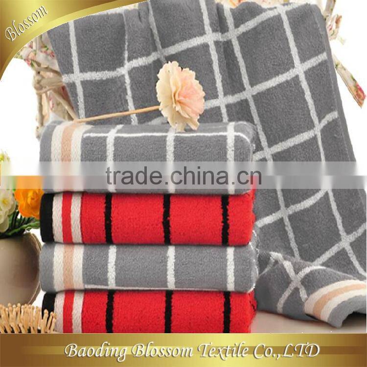 china products bamboo yarn dyed jacquard bathroom towel 86*165cm