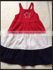 Best seller 2014 July 4th chevron patrotic girls smock dress design American bday dress little girls dress fashion design