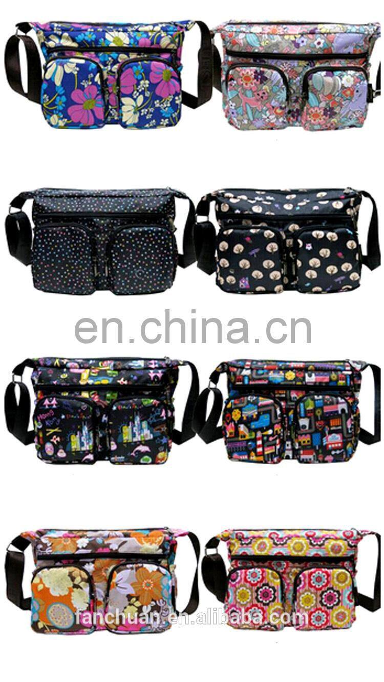 London Casual Vintage Nylon Printed Outdoor Satchel