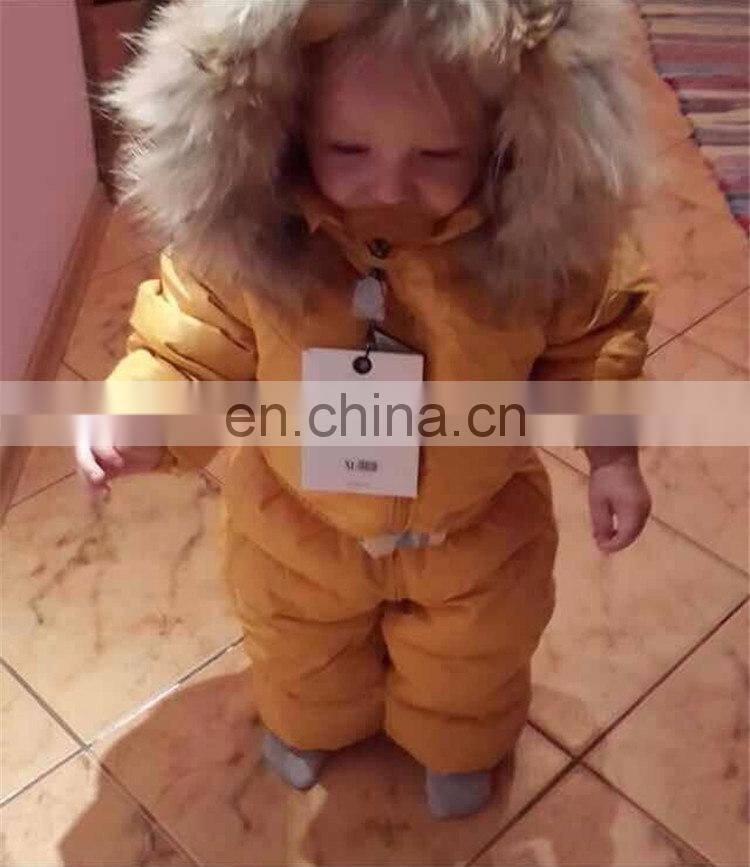 Cute Super Quality Lovely Child Down Overwear Kids Fur Hooded Coats