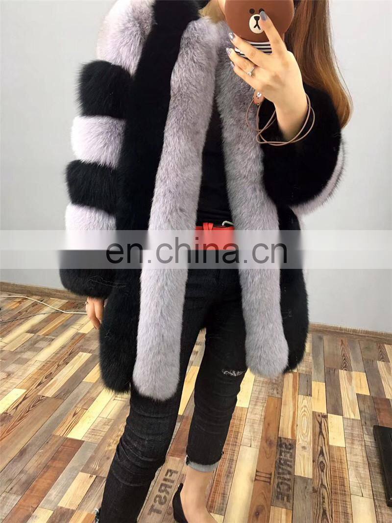 Hot Selling Women Genuine Fox Fur Coat Warm Beautiful Fashion Winter Cape Coat
