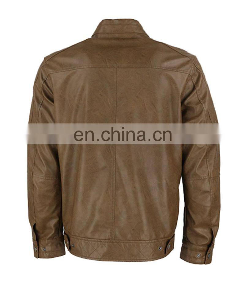 custom men high quality pu leather jacket