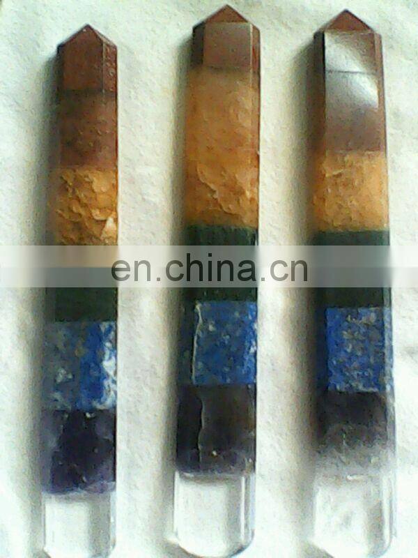 Seven Chakra Healing Stick / 7 Chakra Pyramid Stick / Tibetian Healing Stick/ Healing Stick / Gemstone Healing Stick
