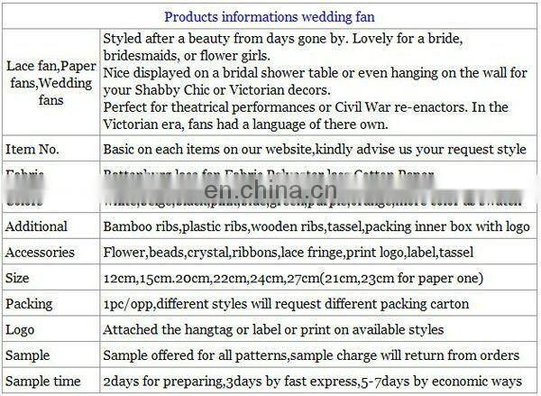 3 Assorted Sizes Embroidery Lace Hand Fan as Wedding Favors Gifts Fan