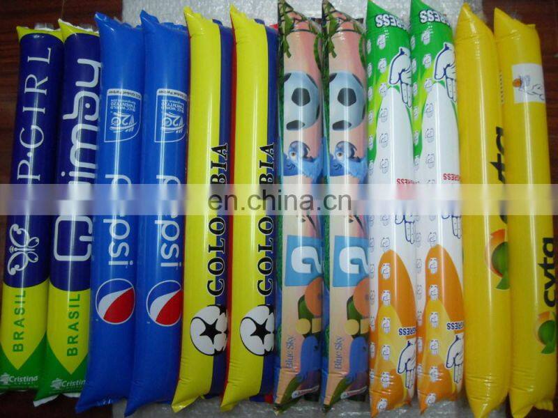 Custom Printed inflatable balloon cheering stick with custom logo,Inflatable hand clapper stick , sport balloon cheering stick