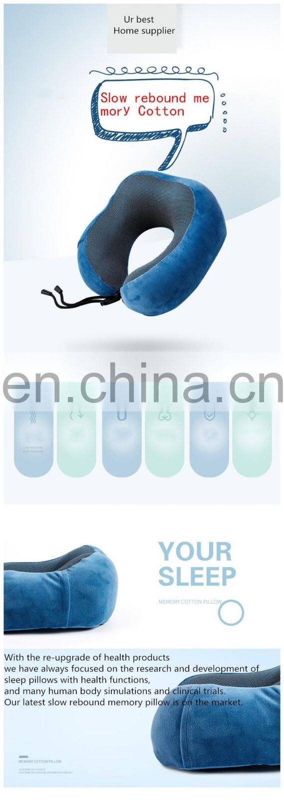 Cooling Set Eye Mask Neck support pillow Cushion 3 in1 U Shape soft Memory Foam Travel Neck Pillow