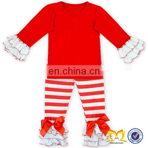 2019 Valentine Day Red and White Chevron Dress Baby Pakistani Baby Cotton Dress Wholesale Children's Boutique Clothing