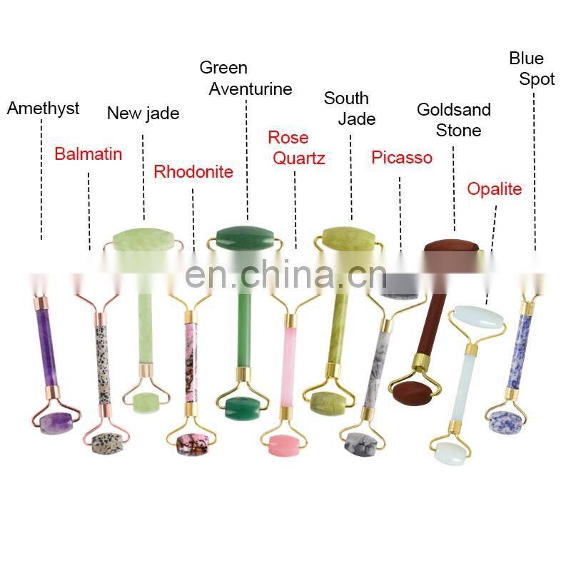 Factory wholesale jade face roller guasha tool massage roller set for face with box