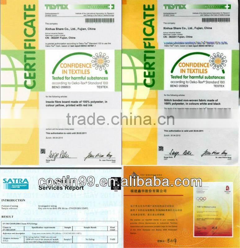 COSTIN Nonwoven insole shoe fabric and insole sheet